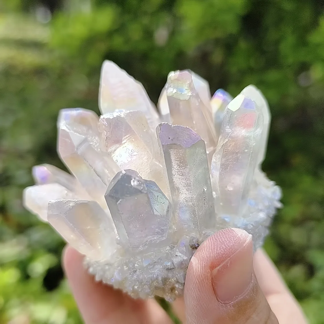 1PC Aura Quartz Crystal Cluster, for Home &Office Decor, Unique High-End Gift and Elegant Jewelry Accessory, DIY Crafts