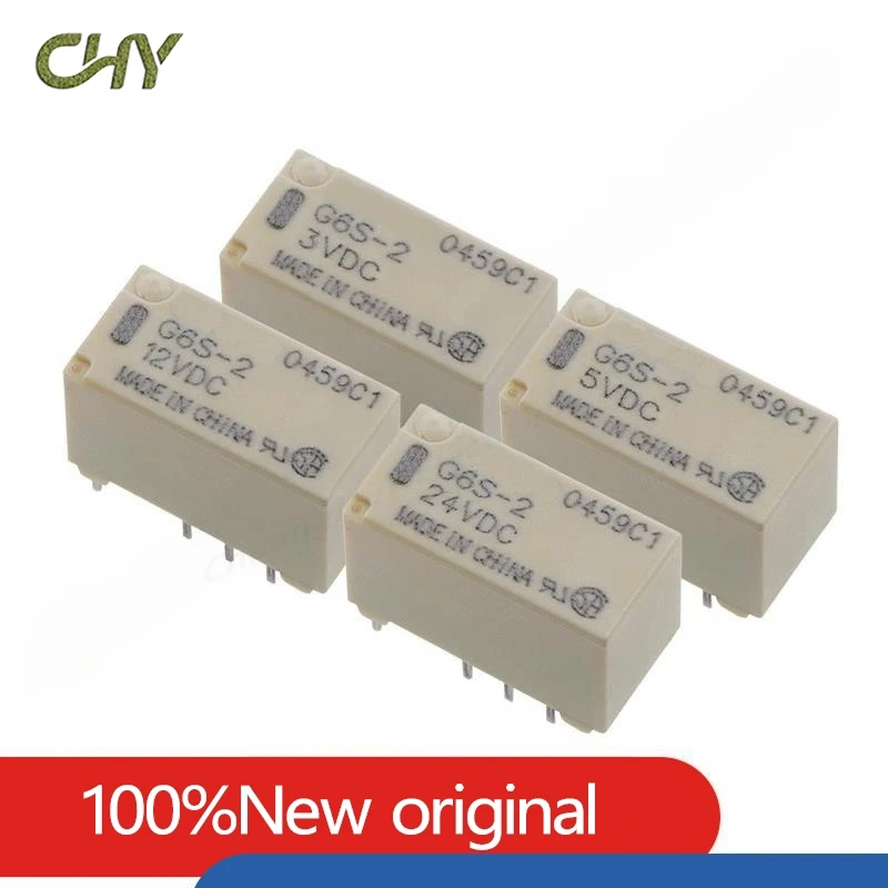 1/5Pcs/Lot G6S-2-3VDC G6S-2-5VDC G6S-2-12VDC G6S-2-24VDC 250VAC/DC220V 3V/5V/12V/24V 8PIN Mini Signal Switch Relay 2A
