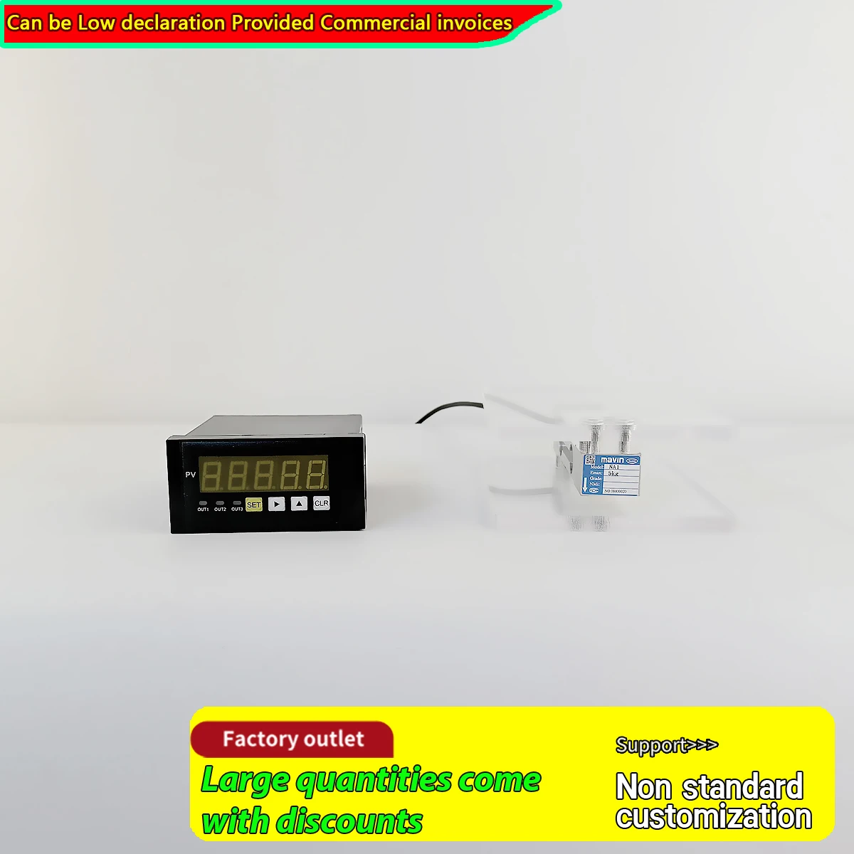 

Aluminum Weight Sensor Module with Acrylic Mounting Kit High Brightness Force Display Meter for Industrial Tension Hardware