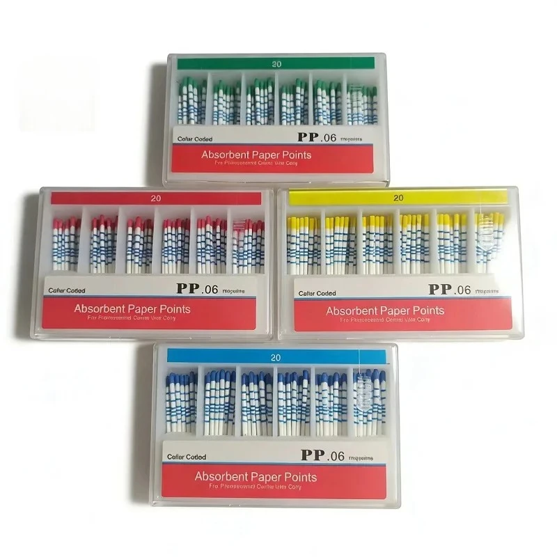 10 Boxes Azdent Absorbent Paper Point 02/04/06 Taper Scale Marked Pure Cotton Fiber Strong Absorption Dental Endodontic Supplies