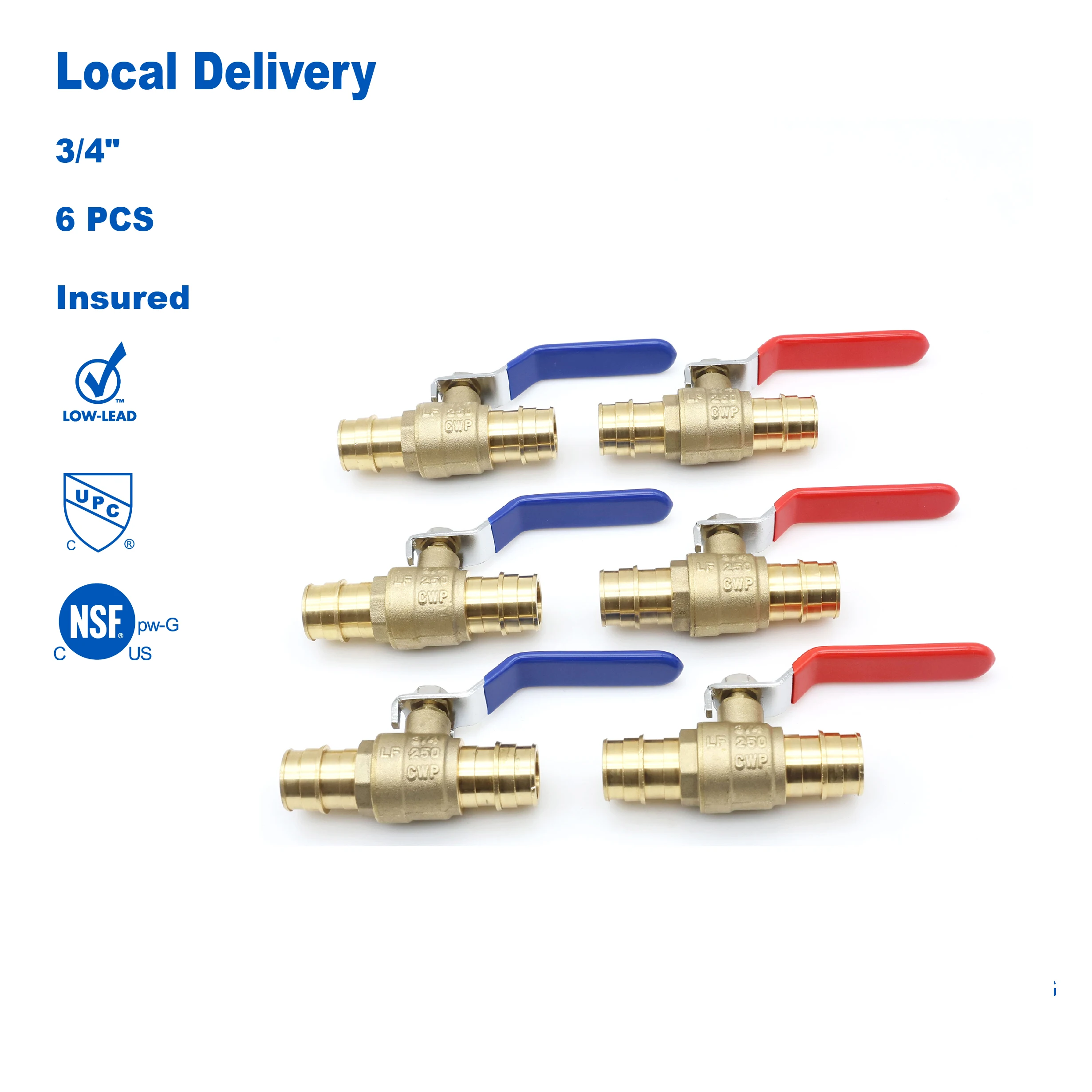 

KING SMART F1960/WISBO/PEX A EXPANSION 3/4" PEX A Ball Valve; for Hot and Cold Water System; 1/4 Turn; 6 Pcs/Case; 80283
