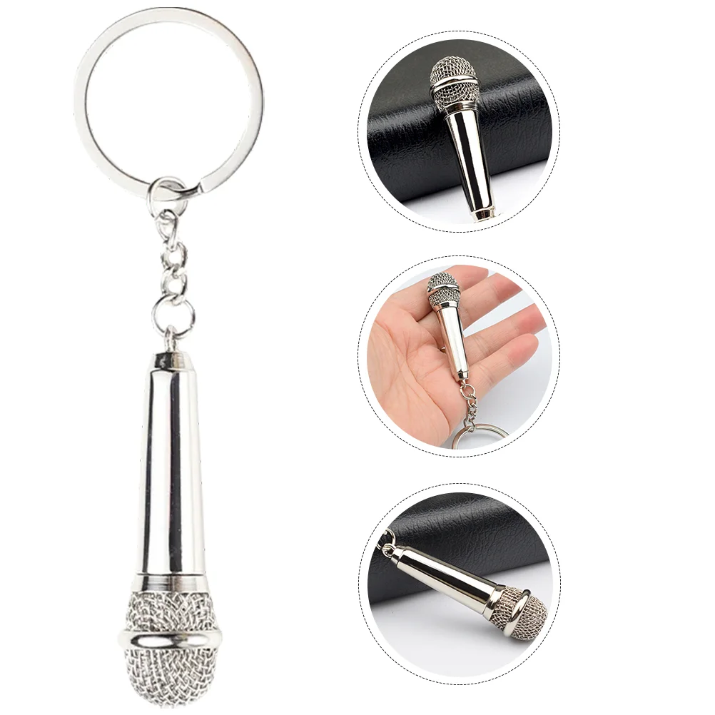 Microphone Keychain Chains Festival Gift Keychains Charm Pendant Decorations Metal Hanging for Holder