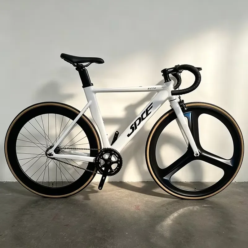 for 700C Urban Stationary Road Bike High gloss Paint Curved Handlebars Lightweight Aluminum Frame