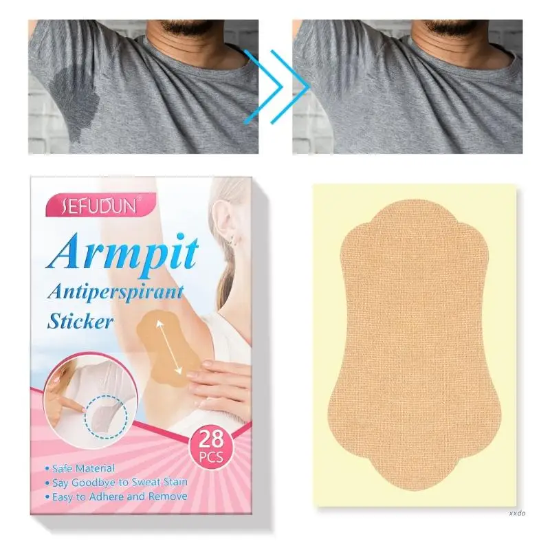 SEFUDUN 28 Pcs Disposable Underarm Sweat Pads Non Visible Dress Guards Shields Provides Armpit Protection for Women Men