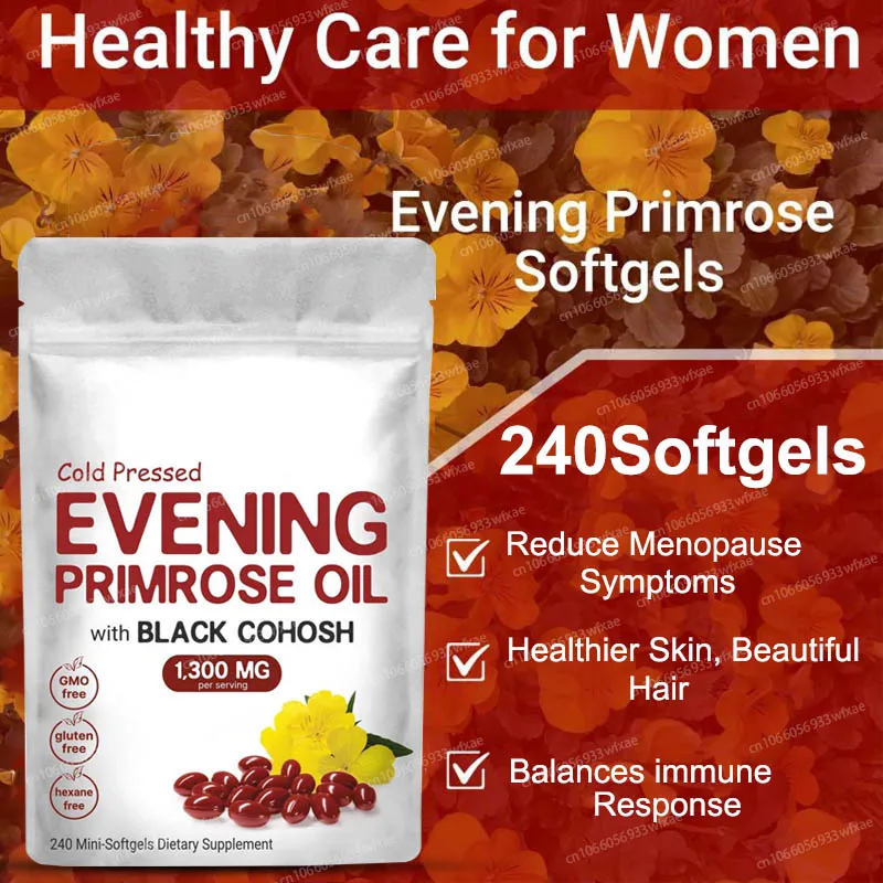 

240Softgels Evening Primrose Oil Capsule Support Skin, Hair Health&Cardiovascular Health
