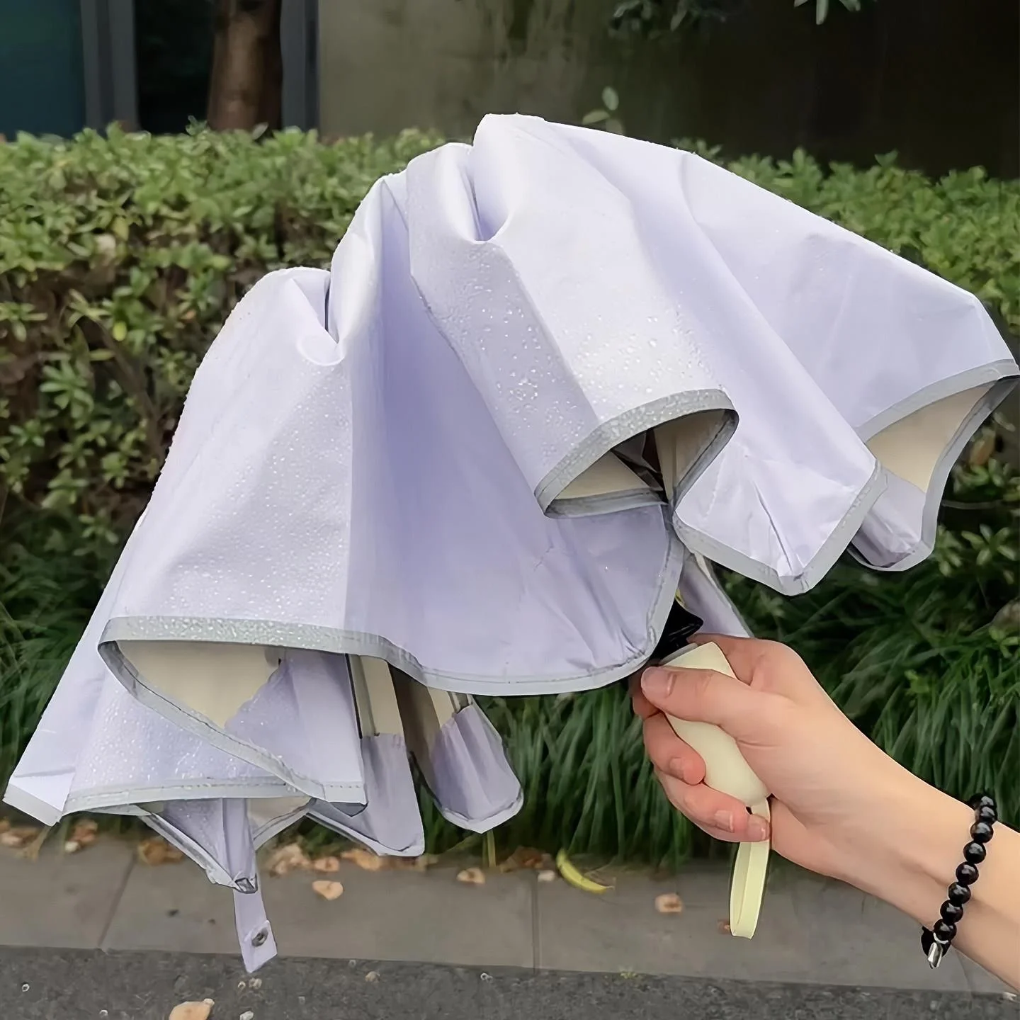 Portable Automatic round Corner Sun Umbrella Women's Fashion High Aesthetic Value UV Protection Rain And Sun Dual Purpose