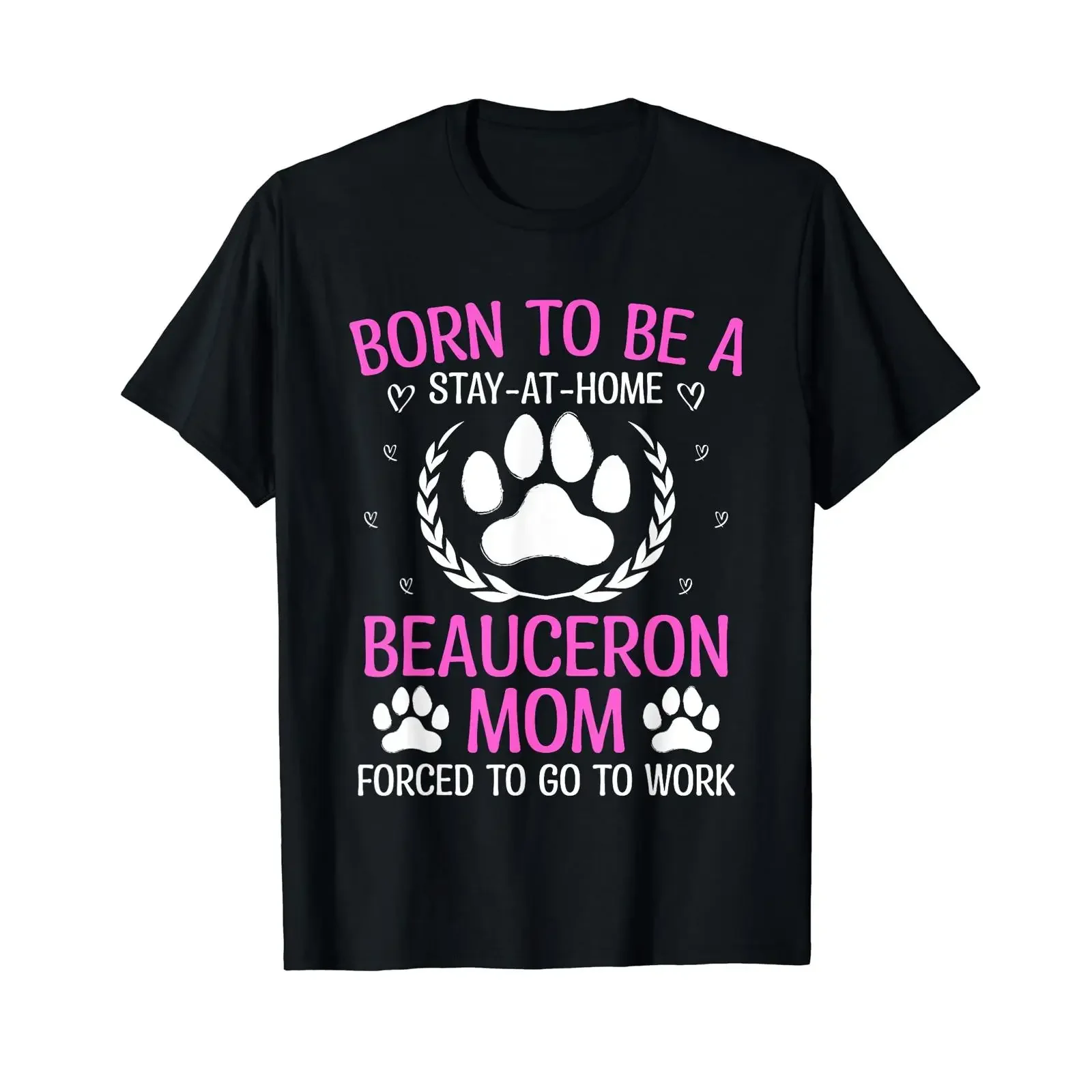 Funny red stocking with the inscription Born To Be A Beauceron Mom T shirt vintage Washed Soft Top For Everyday Wear homme