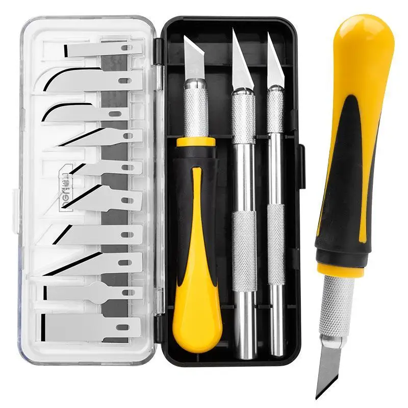 Precision Hobby Knife Set With Sharp Carbon Steel Blade Non Slip Handle Storage Case For Craft Modeling DIY Art Projects