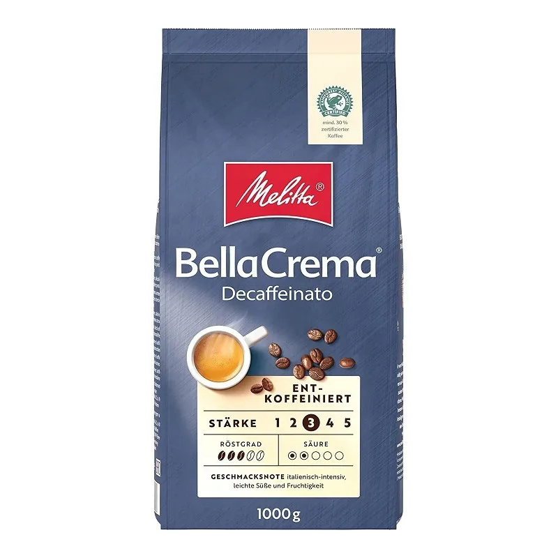 MELITTA Bella Crema Decaffeinato Bean Coffee 1 kg