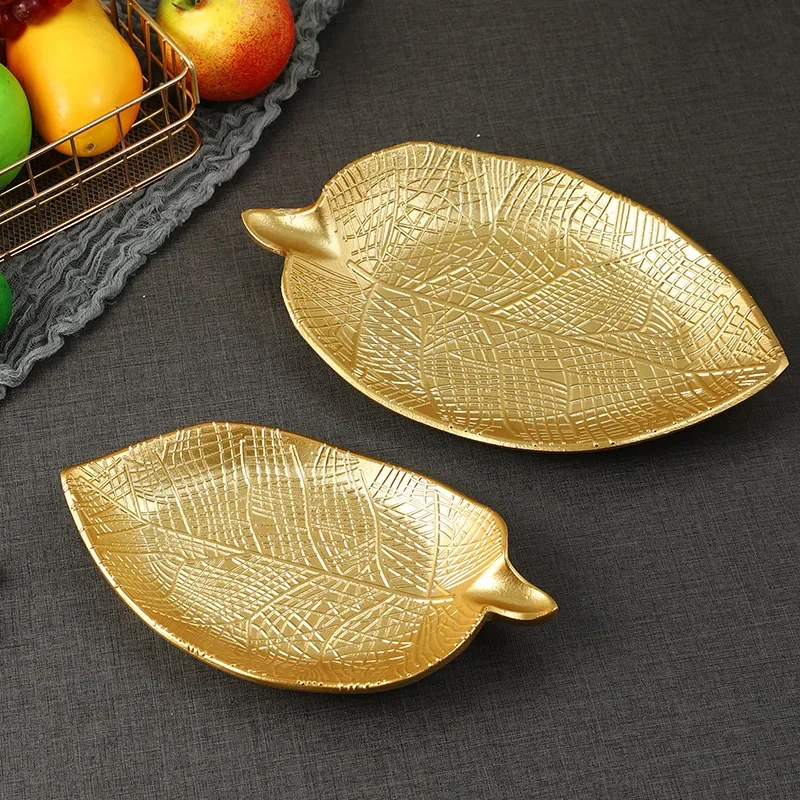 Nordic style leaf fruit plate creative storage tray for living room snack candy fruit plate home table decoration accessory
