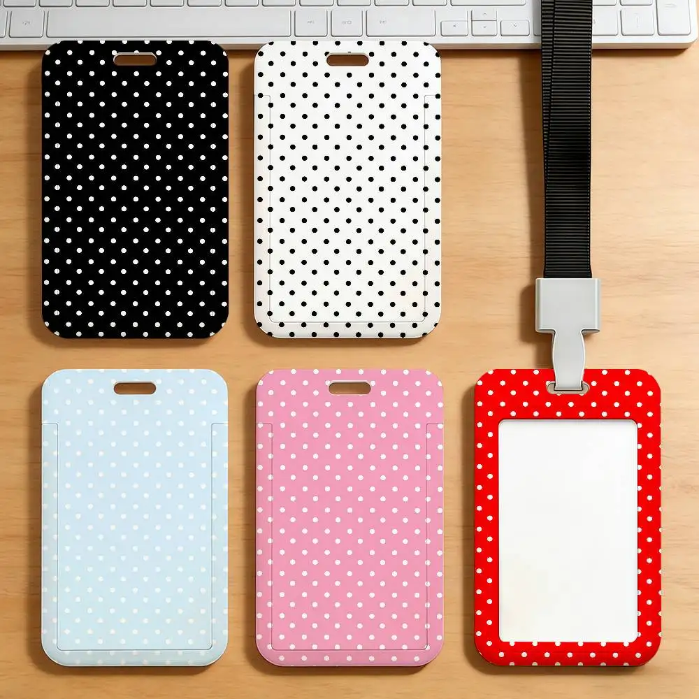 Korea Colorful Polka Dot Card Holder Work Permit Access Bus Subway Cards Protective Sleeve