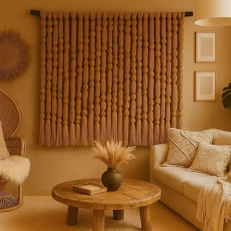 Nordic Unique Art Eco-friendly Bohemian Style Macrame Wall Hanging Customizable Color Size Hand Washable Office Resort