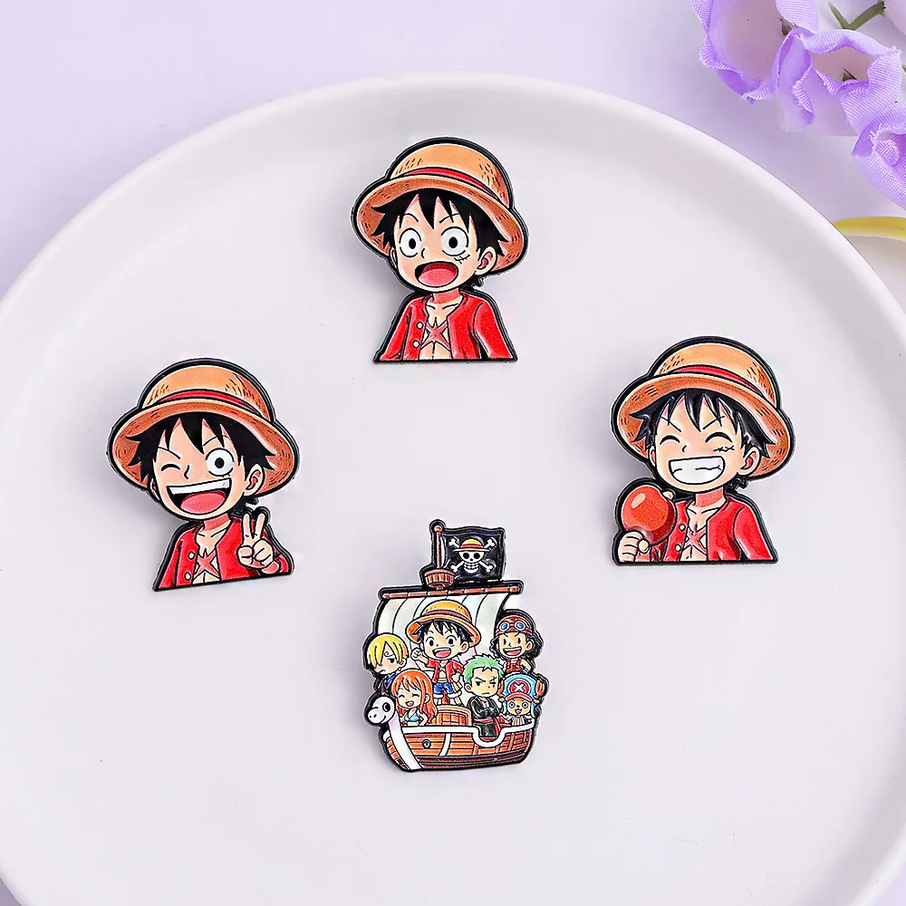 Aesthetic Pirate Themed Lapel Pin Collection Cartoon Pirate Captain Brooch Cool Birthday Gift for Anime Lovers & Teens