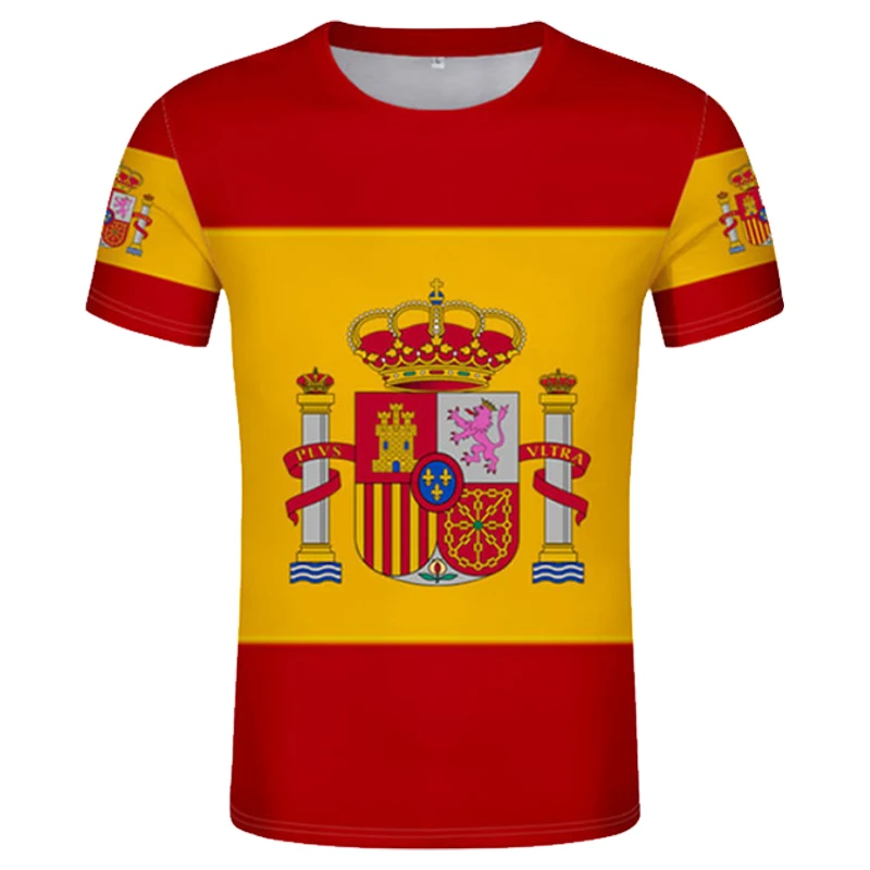 T-shirts Spain Flag 3D Print  Summer T Shirt Fashion Kids Hip Hop Casual Boys Girls Unisex Round Neck Tees Tops Clothing For Men