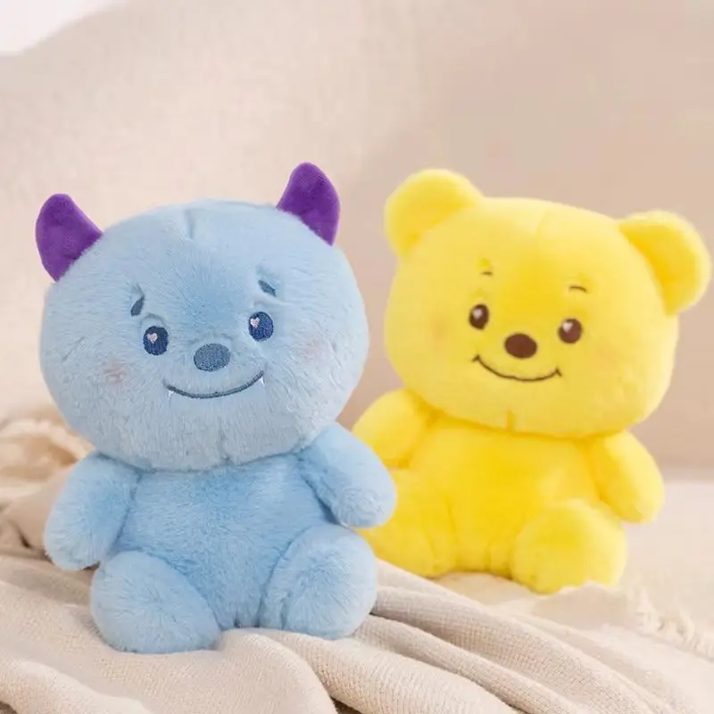 

23cm Yellow Butter Bear Doll Blue Mischievous Monster Stuffed Animal Plush Toy Children's Birthday Gift Collection