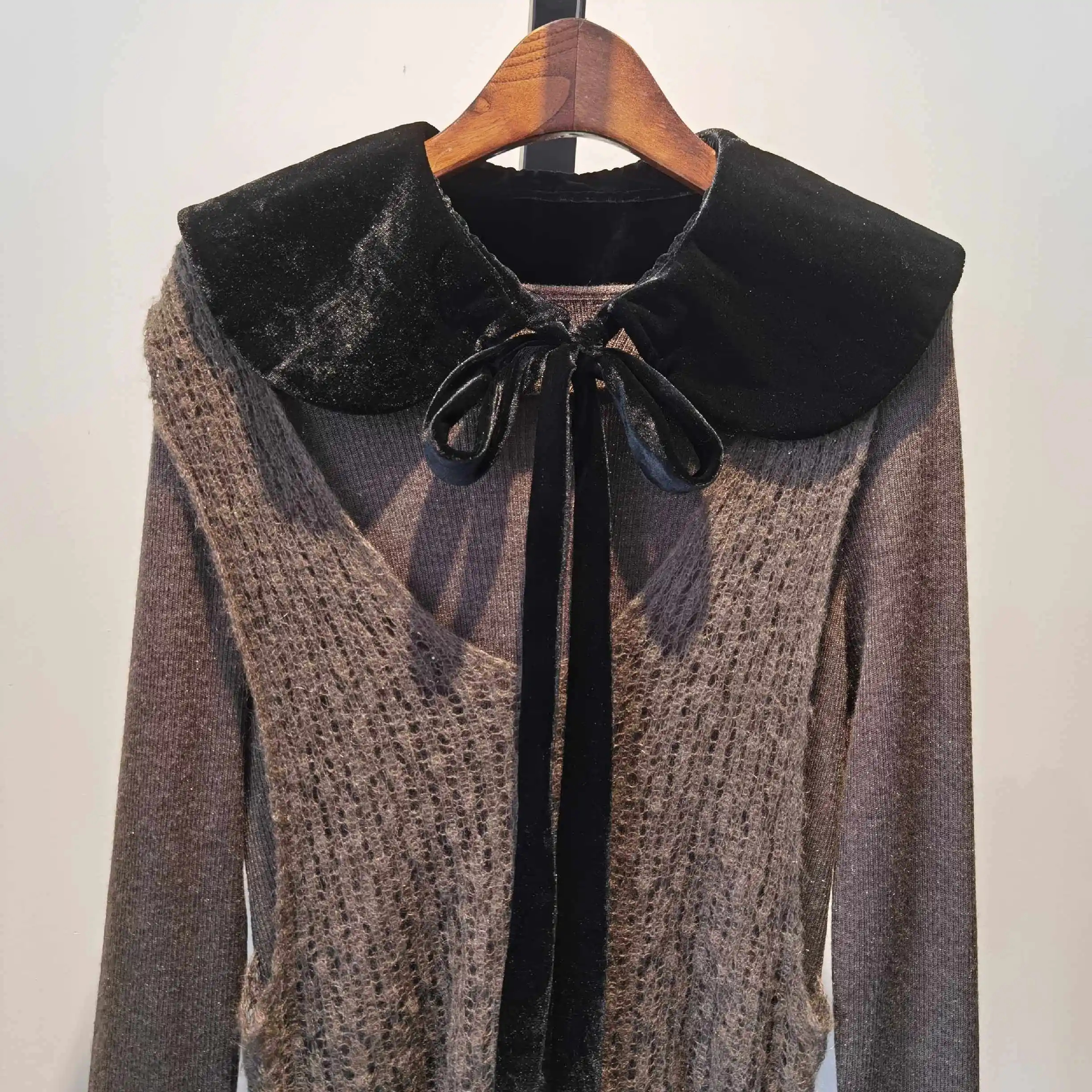 Velvet Doll Fake Collar Autumn and Winter with Black Velvet Shawl Fake Collar Round Neck Collars for Women