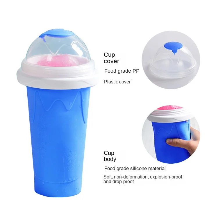 Durle quick-frozen ice cream maker with lid and spoon, smoothie ice cup tool for smoothies and frozen snacks