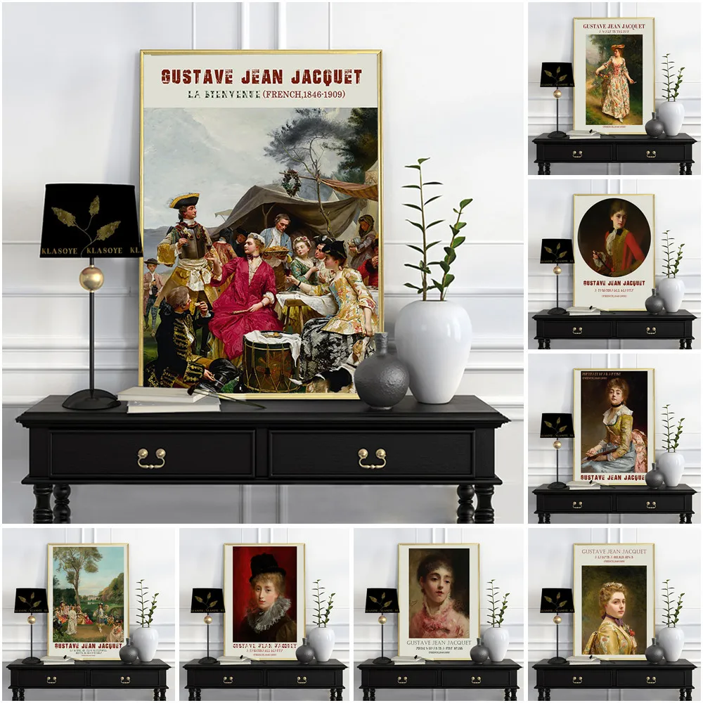 Gustave Jean Jacquet Ausstellung Museum Vintage Poster Porträt Kunstdruck Wandaufkleber Dekor Leinwand Malerei