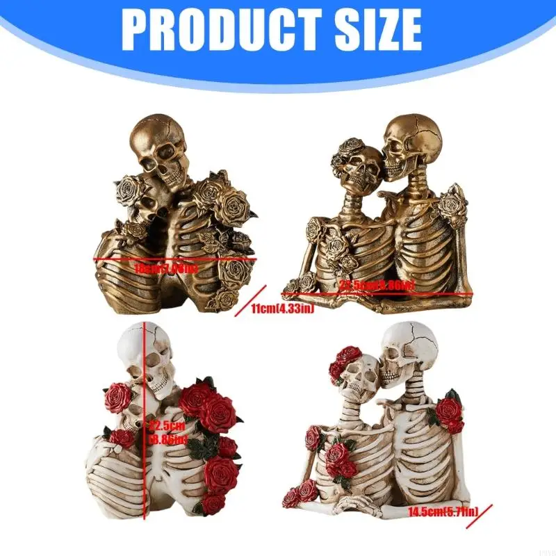 الإبداعية زوجين الجمجمة التماثيل لجميع القديسين ديكور المنزل روح الدعابة الهيكل العظمي تمثال يدويا الراتنج المنحوتات P9YB