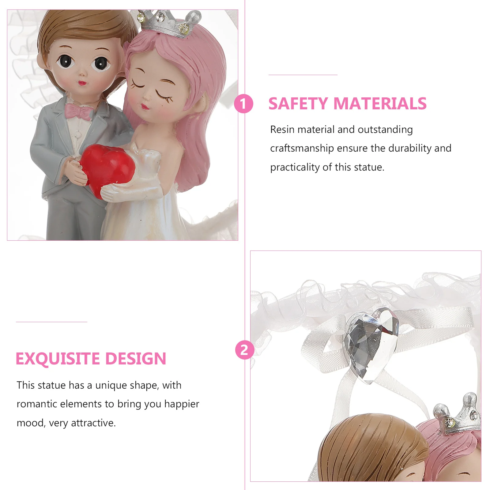 

Newlywed Couple Bride Groom Lovely Couple Decor Statue Wedding Cake Topper Decor For Home Office Party Decoration