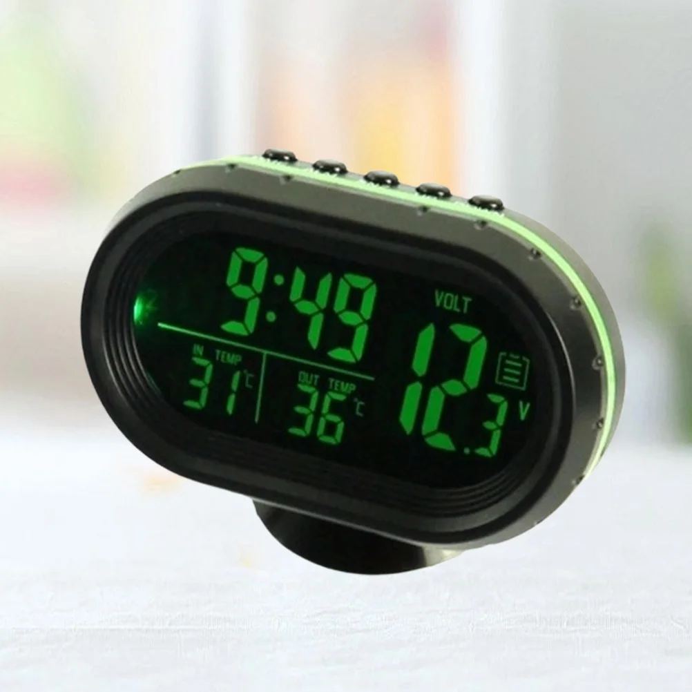 

1pc Car Dashboard Clock Digital Lcd Time Calendar High Definition Display No Drilling Needed For Car Vent Mount Adhesive Tape