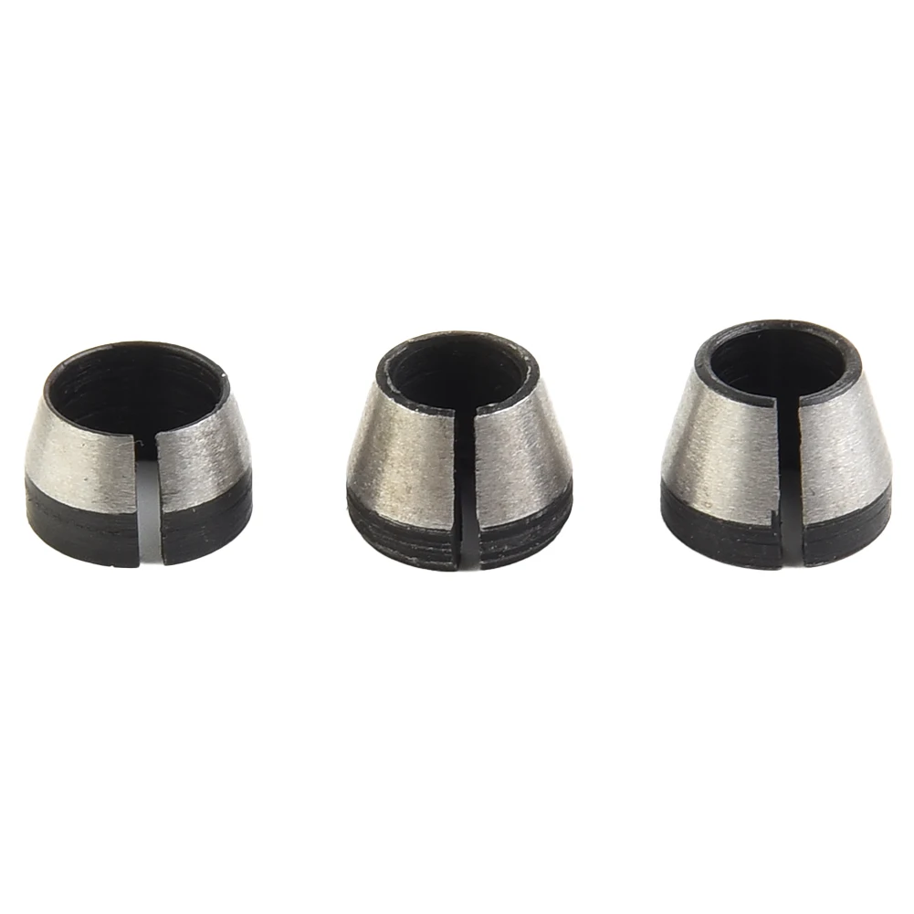 Power Tool Collet Chuck Trimming Machine 3pcs 6mm 6.35mm 8mm Accessories Collet Chuck Milling Cutter High Strength