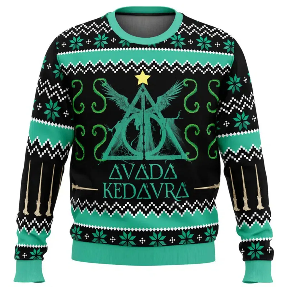 Avada Kedavra Ugly Christmas Sweater Men Women Pullover Hot Sale Round Neck Long Sleeve Top Christmas Clothing2025New Sweatshirt