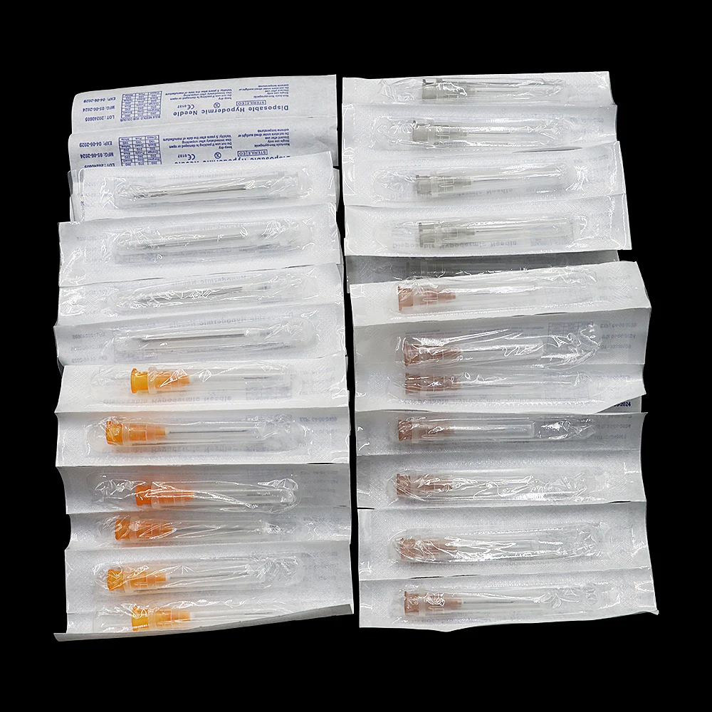 50pcs Pointed Injection Needle Dispensing Needle With Transparent Cap, Glue Tool, Individually Packaged Syringe Accessories