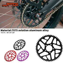Piñón de cadena trasera de aleación de aluminio de aviación para motocicleta, accesorio para Surron sur-ron Sur Ron Lightbee X S Segway X160 X260, 48T, 54T, 60T, 7075