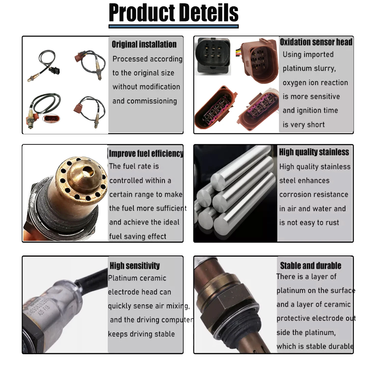 4pcs Lambda Probe O2 Oxygen Sensor For Porsche Cayenne 9PA 955 957 3.2L 03-2007 95560612810 95560612820 95560613610 95560613620 view 5