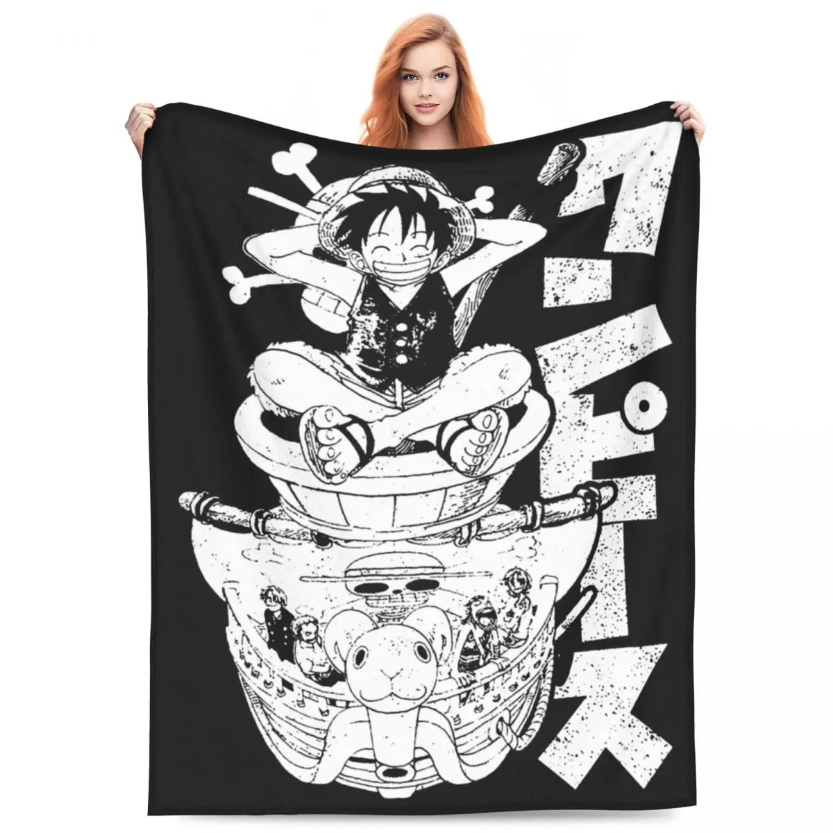 Warm Soft BlanketGirls Boys Decorative O-One P-Piece Anime Japan Throw Blanket Flannel Bedspread For Couch Bed Novelty Sofa Bed