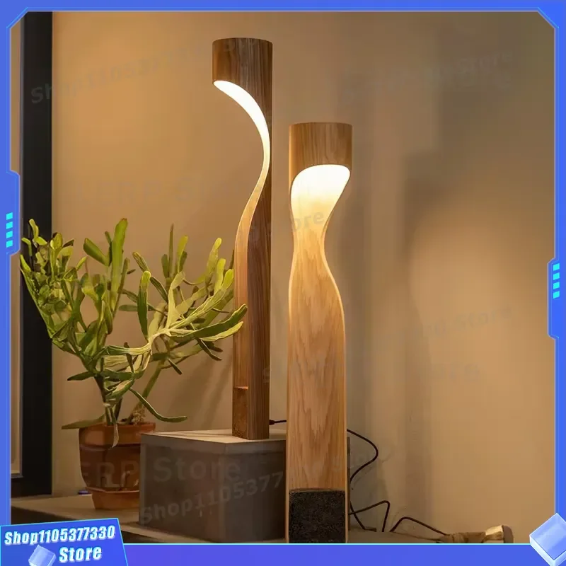 Japanese Style Solid Wood Floor Lamp for Living Room Corner Bedroom Study Sofa Side Light Modern Designer Home Decoration