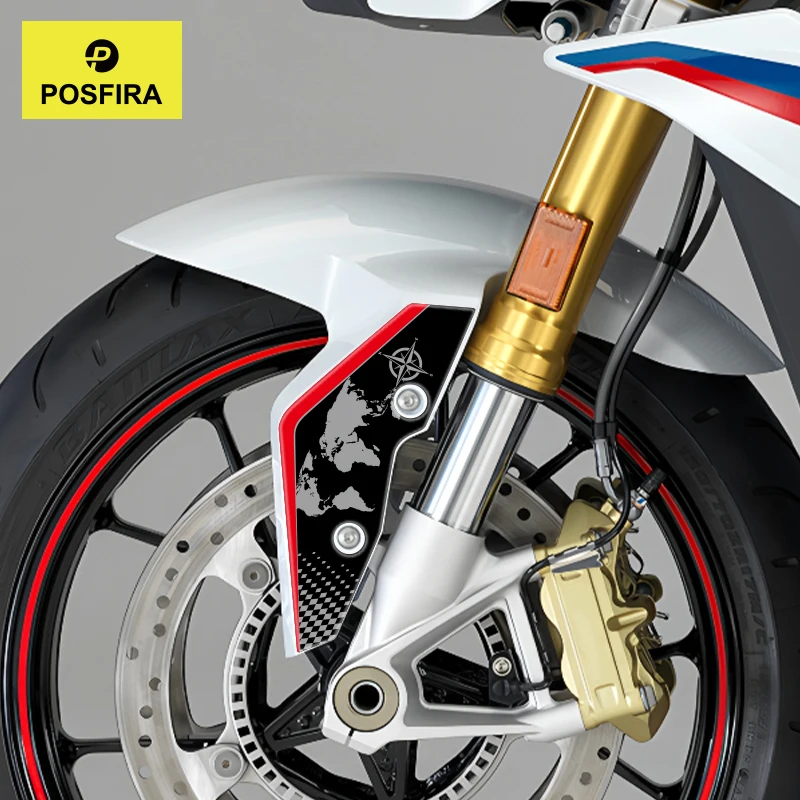 POSFIRA Motorcycle Front Fender Sticker 3D Resin Decals for BMW S1000R S1000 S 1000 R 2014-2020 2016 2017 2018 2019 Accessories