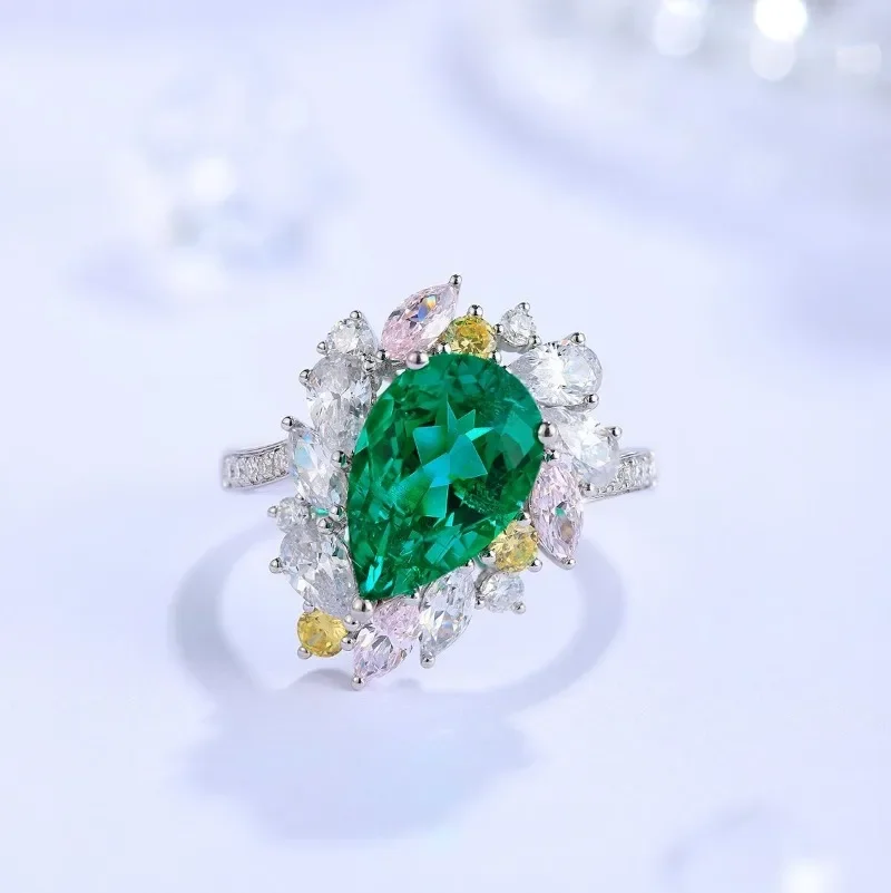 Pirmiana Classic S925 Silver 2.86ct Lab Grown Emerald Engagement ring