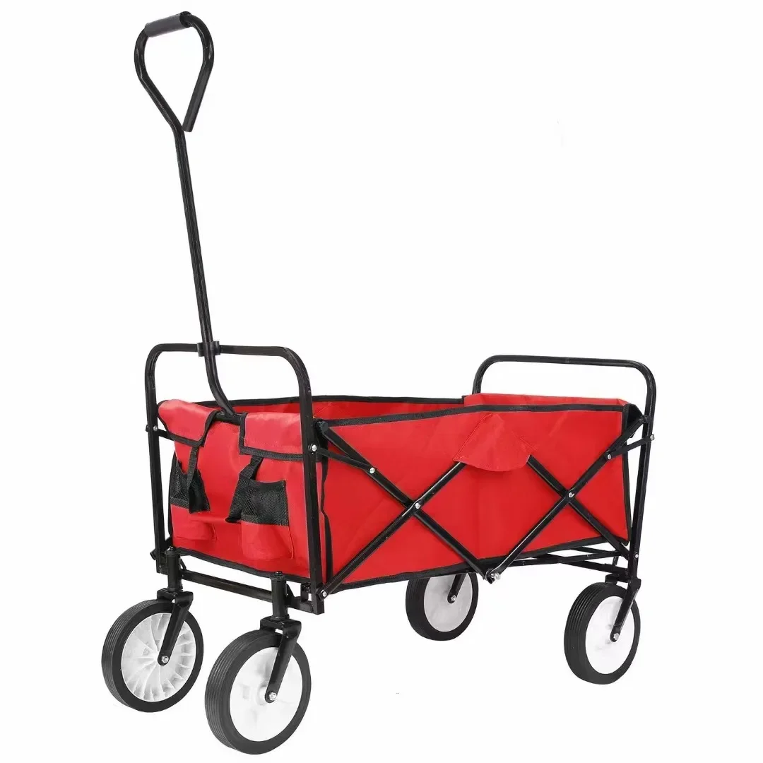 Folding Wagon Beach Folding Wagon Carts Platform Wagon For Sports Camping With All-Terrain Wheels FW80