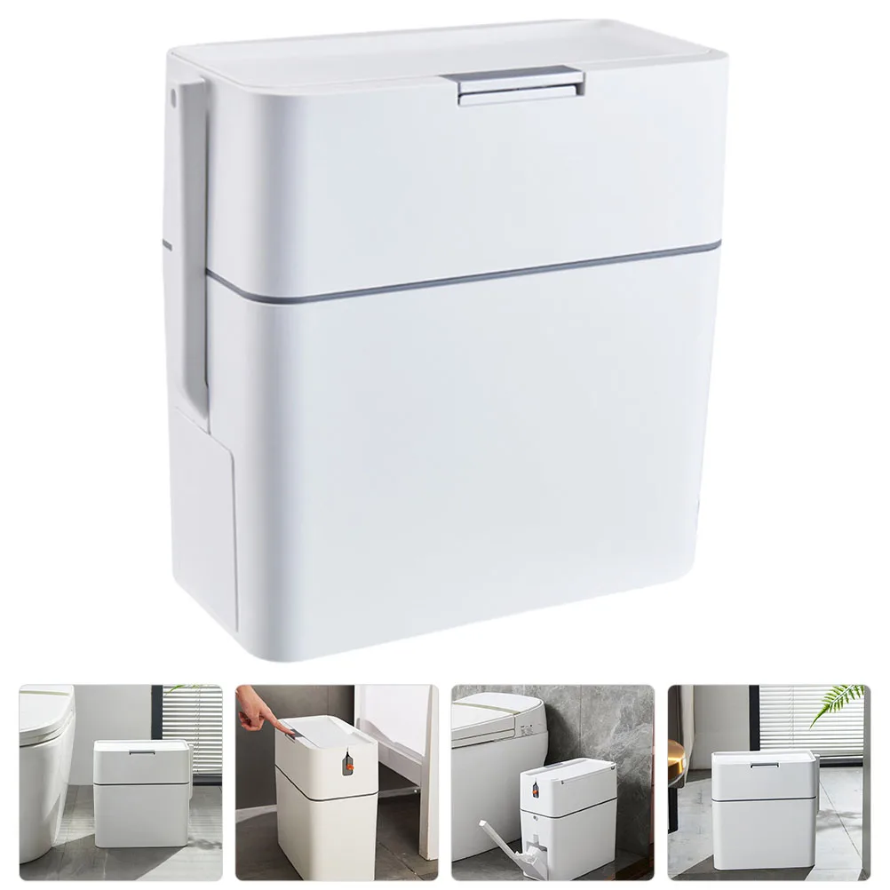 

Automatic Packing Trash Can Bathroom Dustbin Bucket Large Capacity Smart Garbage Can For Kitchen With Toilet Brush Set Storage