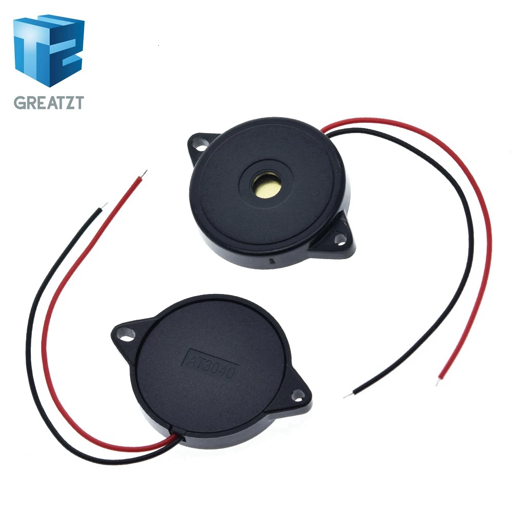 

GREATZT 30X5.5MM Enclosed Piezo Passive Buzzer Element W/Wires AT3040