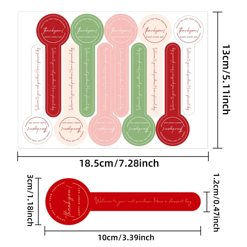 100Pcs=10 Sheets  Color Handmade Adhesive Long Style 