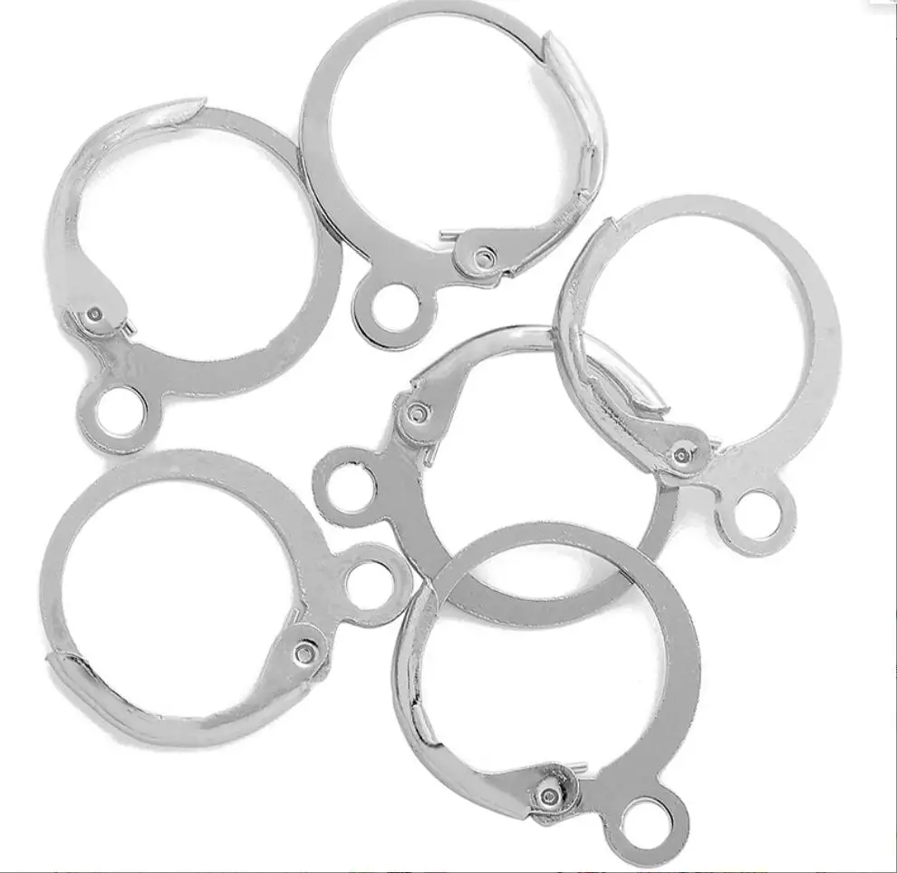 500Pcs 16*13mm  Hoops Earrings Dangle Clasp Ear Wires Hooks DIY Accessories Circle Earring Findings For Jewelry Making F0080