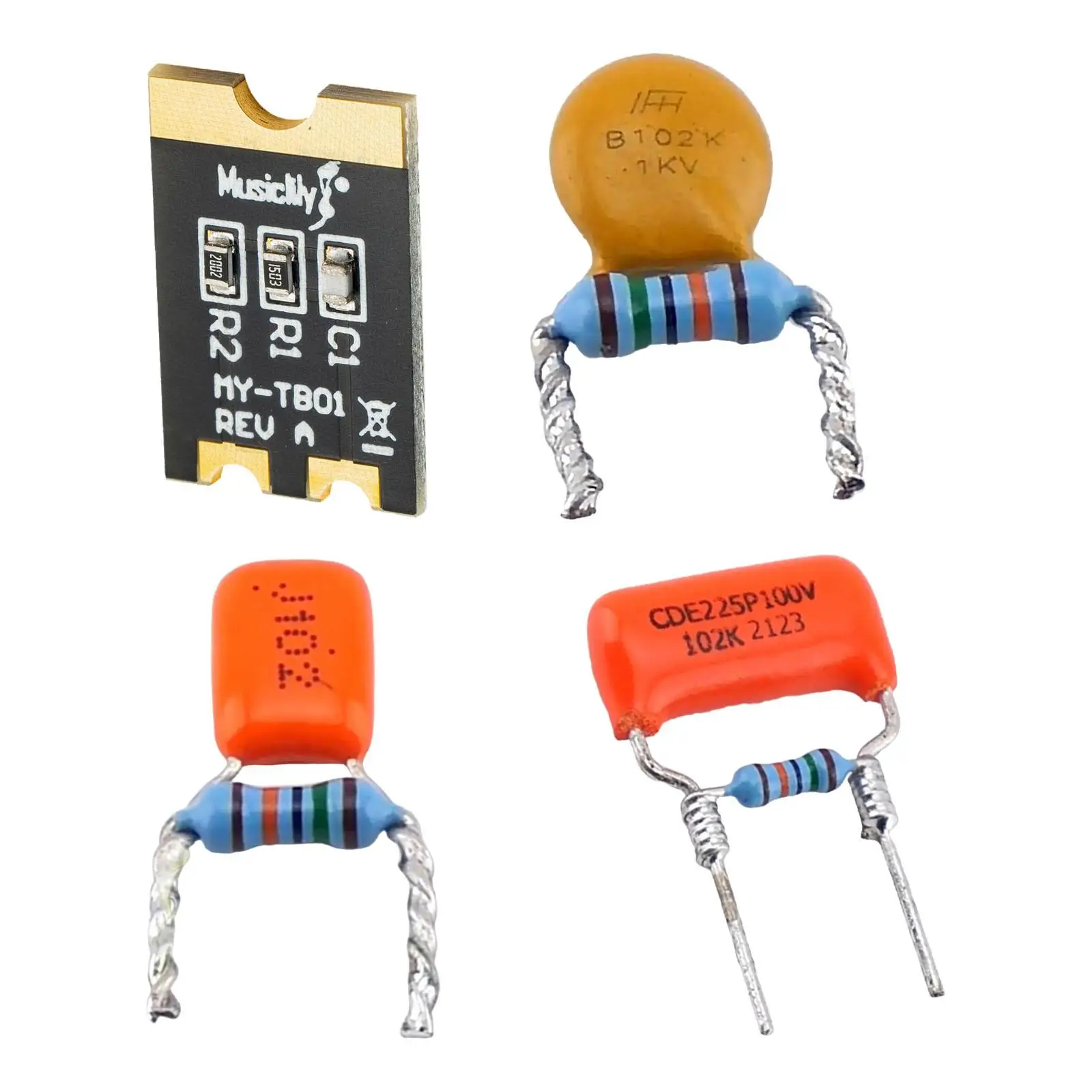 Conjunto de capacitores e resistores de sangramento agudo para guitarra elétrica, resistente, melhora o som