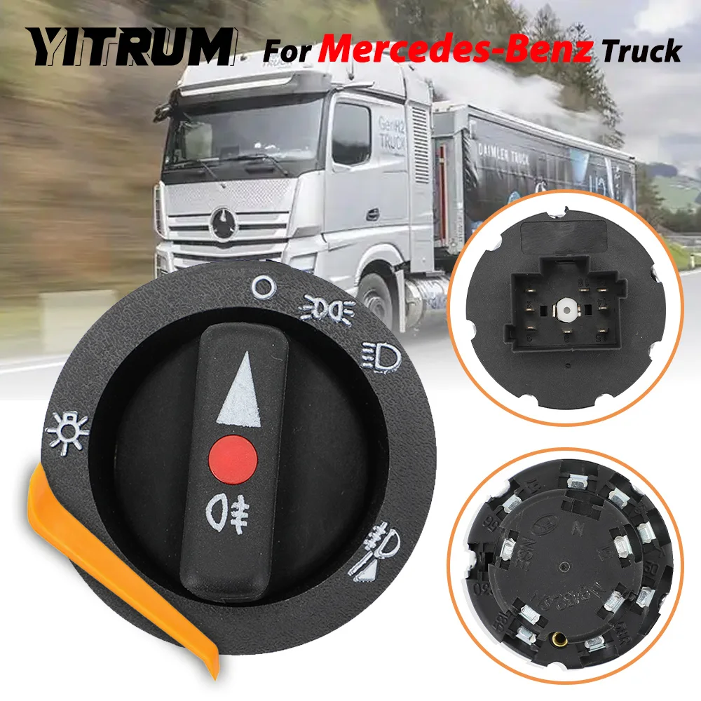YITRUM A0005456704 24V For Mercedes Benz ACTROS Headlight Light Switch Square Plug High Performance Headlight Switch A2015400183
