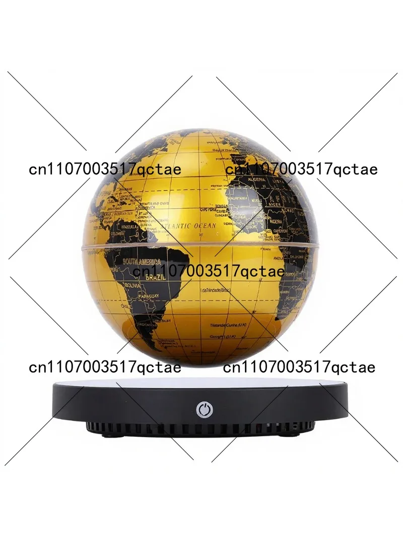 Magnetic Levitation Globe Clock Base Golden Luminous Globe Colorful Night Light Tech Sense Desk Ornament