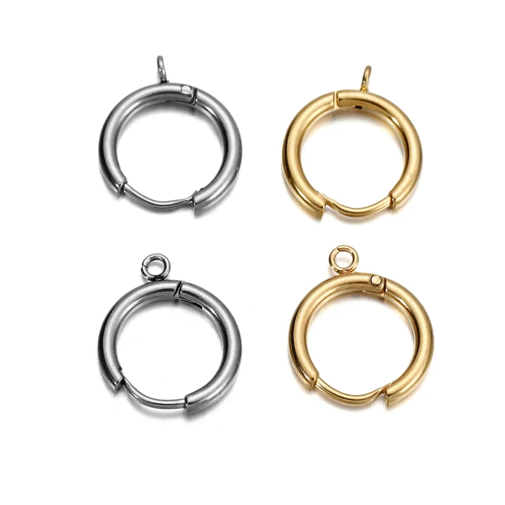 10 Teile/los Edelstahl Huggie Ohrring Haken mit Schleife Runde Ohr Beitrag mit Offenen Biegering für DIY Schmuck Machen Zubehör – Detail 6