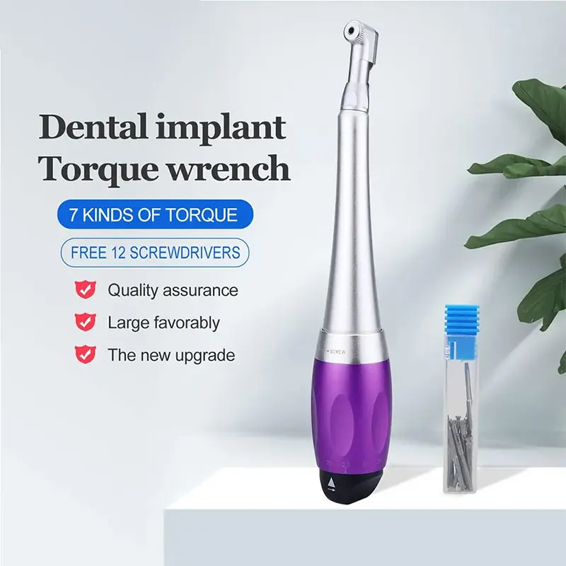 

Dental Universal Implant Torque With 16pcs Drivers Wrench Dentistry Latch Head Handpiece 5 to 35 N.cm odontologia implante