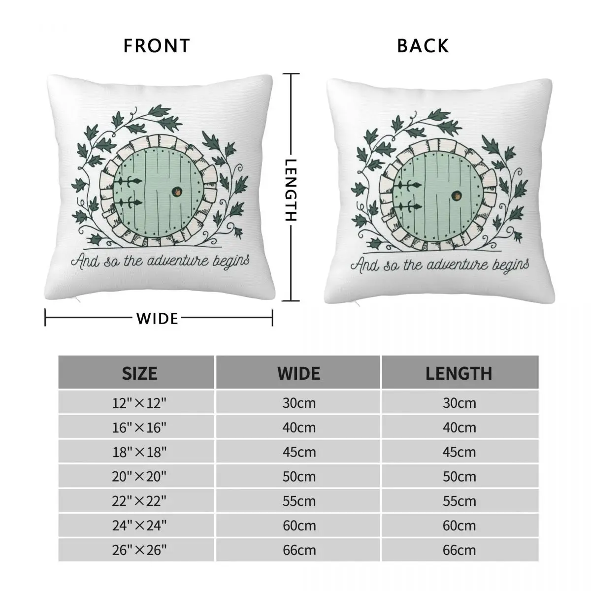 Baggins Door With Twigs Square Pillowcase Polyester Linen Velvet Printed Zip Decorative Pillow Case Car Cushion Cover Wholesale