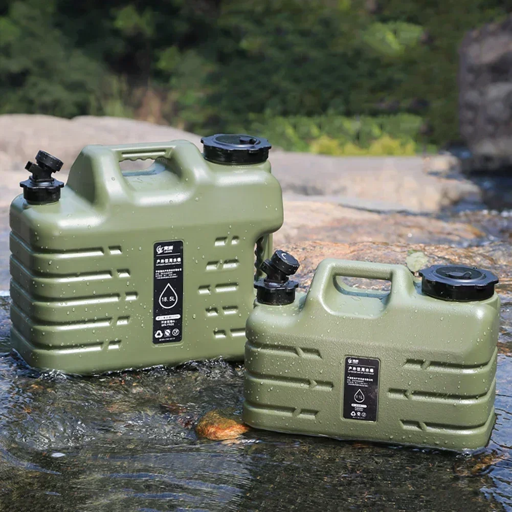 11-25L Water Bucket Large Capacity Portable Drinking Water Canister with Detachable Faucet No Leakage for Outdoor Travel Driving