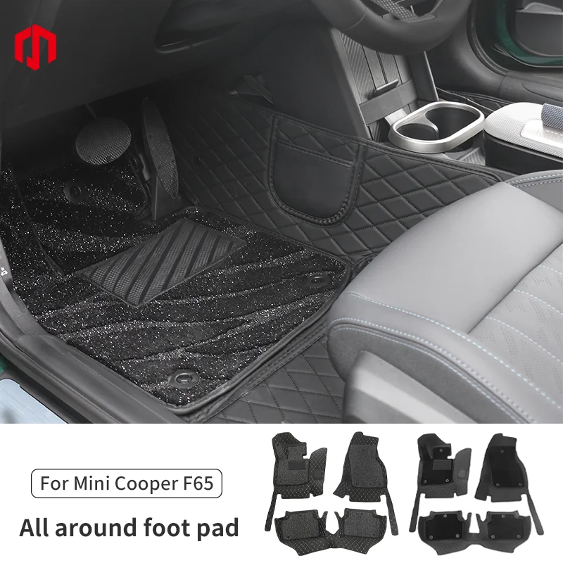 

Car Floor Mat For BMW Mini Cooper F65 PU Leather Car Foot Mat Starry Sky Carpet Silk Loop Style Car Interior Accessories