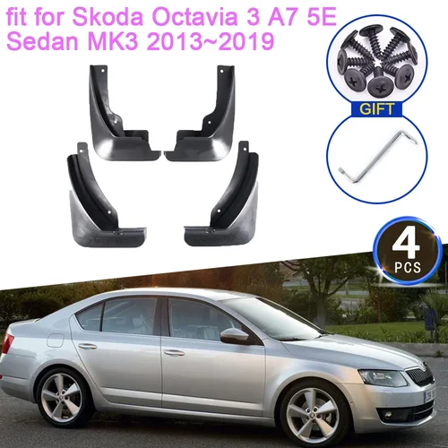 Guardabarros para Skoda Octavia 3, A7, 5E, sedán MK3, 2013, 2014, 2015, 2016, 2017, 2018, 2019, accesorios para guardabarros