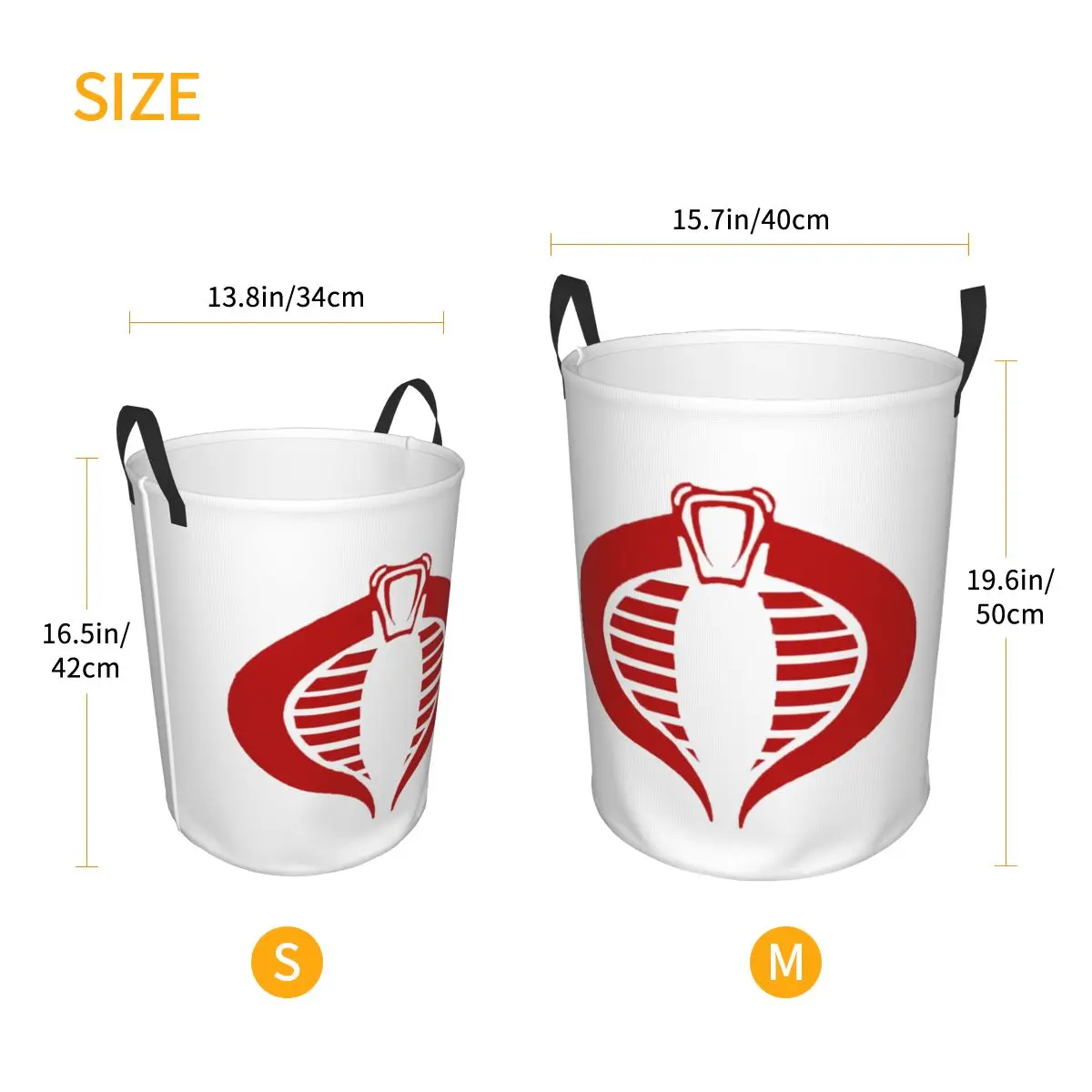 Gi Joe Cobra Enemy Logo Foldable Laundry Baskets Dirty Clothes Home Organizer Large Waterproof Bucket For Home Kids