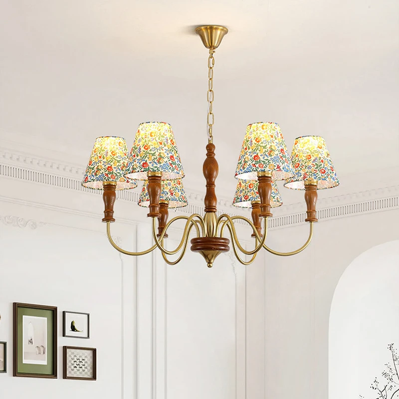 

New American Living Room Pendant Light Retro French Medieval Style Restaurant Light High-End Hotel Bedroom Study Decorative Lamp